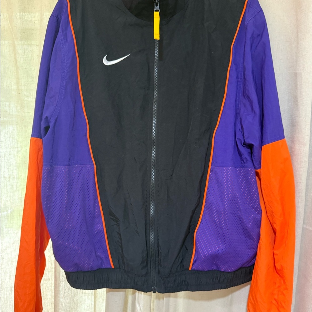 Nike Black and Orange Jacket with Yellow Zip